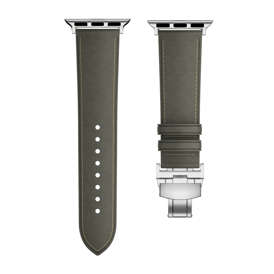 Affordable Genuine Leather Butterfly Buckle Band for Apple Watch - Wear with style