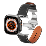 Affordable Genuine Leather Butterfly Buckle Band for Apple Watch - Wear with style