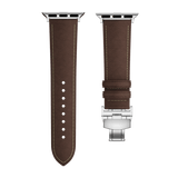 Affordable Genuine Leather Butterfly Buckle Band for Apple Watch - Wear with style