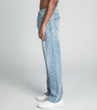 AJ01L - 2 CLASSIC BLUE THREAD LINE LOOSE JEANS - Wear with style