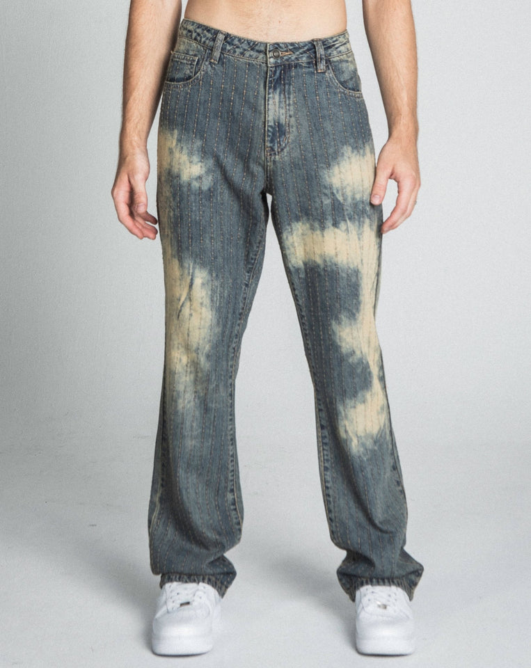 AJ01L - 3 VINTAGE THREAD LINE LOOSE JEANS - Wear with style