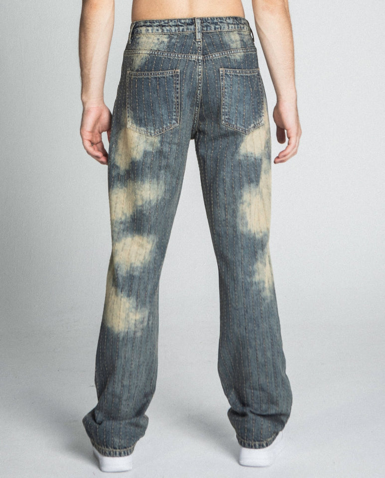 AJ01L - 3 VINTAGE THREAD LINE LOOSE JEANS - Wear with style