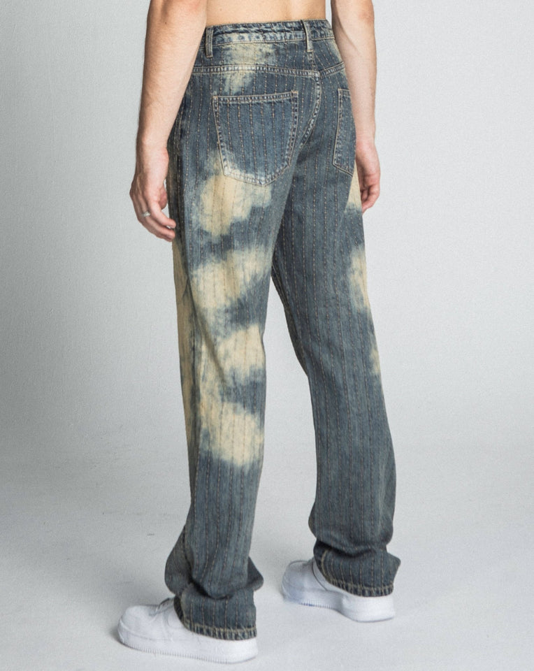 AJ01L - 3 VINTAGE THREAD LINE LOOSE JEANS - Wear with style