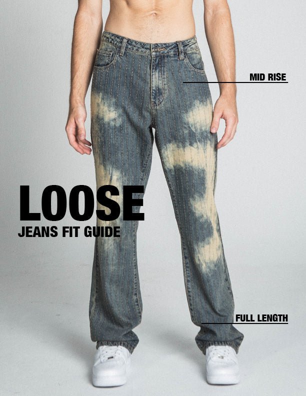 AJ01L - 3 VINTAGE THREAD LINE LOOSE JEANS - Wear with style