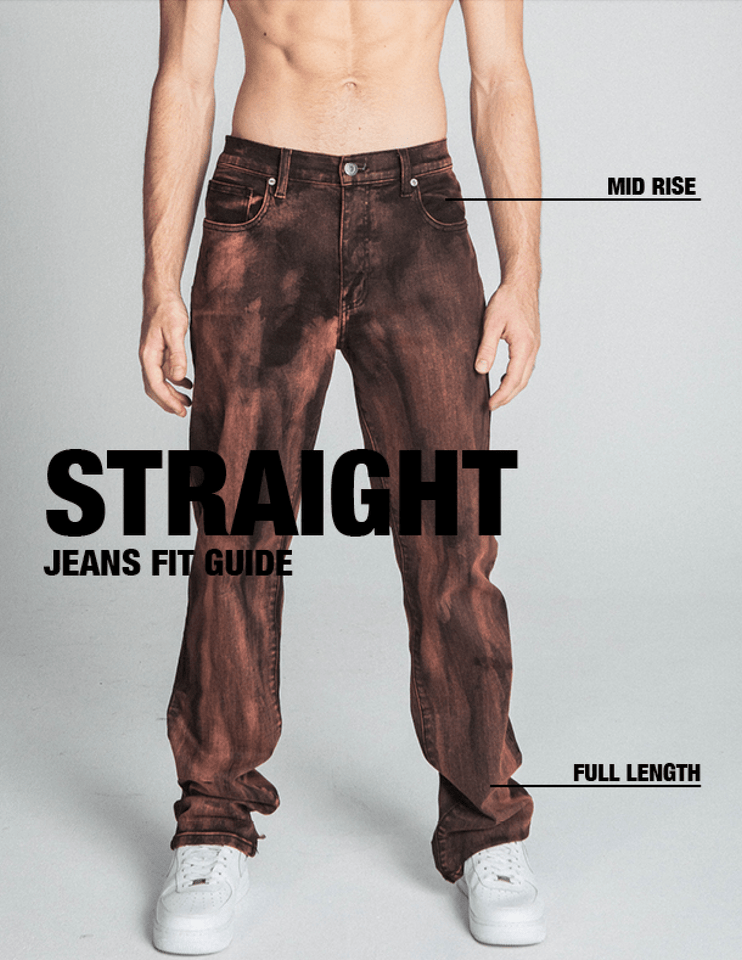 AJ05ST BROWN WASHED STRAIGHT JEANS - Wear with style
