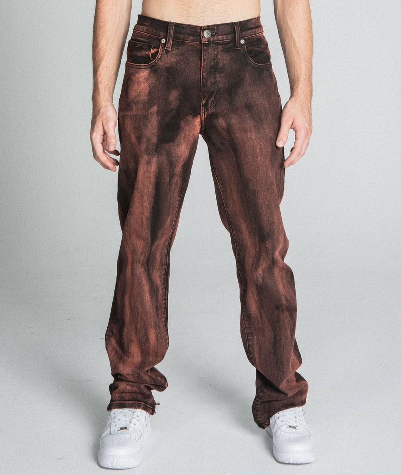 AJ05ST BROWN WASHED STRAIGHT JEANS - Wear with style