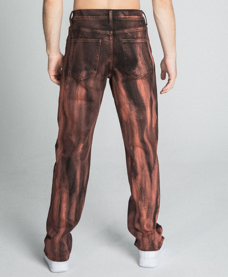 AJ05ST BROWN WASHED STRAIGHT JEANS - Wear with style