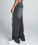 AJ09B - 2 BLACK DISTRESSED BAGGY JEANS - Wear with style