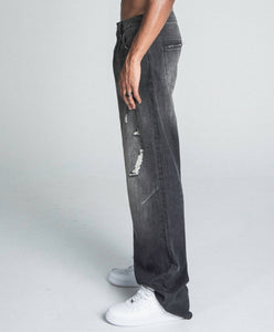 AJ09B - 2 BLACK DISTRESSED BAGGY JEANS - Wear with style