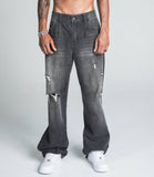 AJ09B - 2 BLACK DISTRESSED BAGGY JEANS - Wear with style