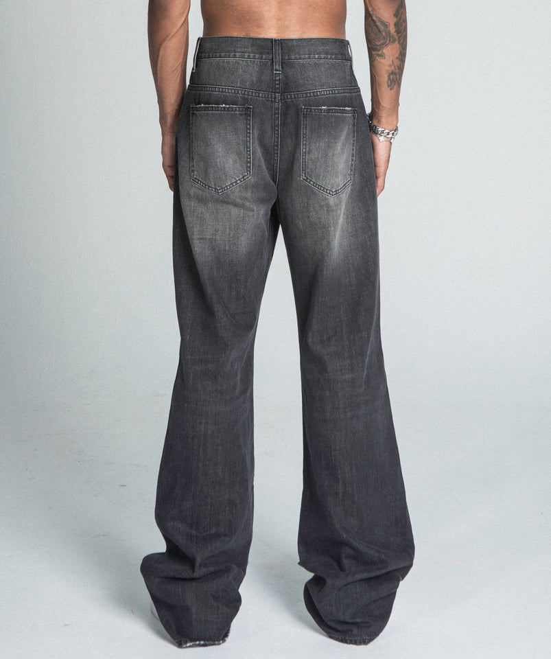 AJ09B - 2 BLACK DISTRESSED BAGGY JEANS - Wear with style