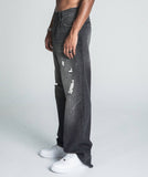 AJ09B - 2 BLACK DISTRESSED BAGGY JEANS - Wear with style
