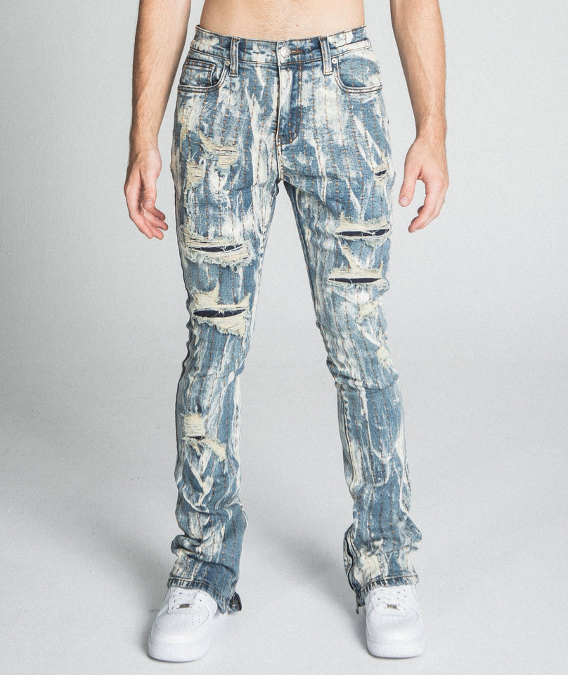 AJ17SK THREAD LINE STACKED JEANS - Wear with style
