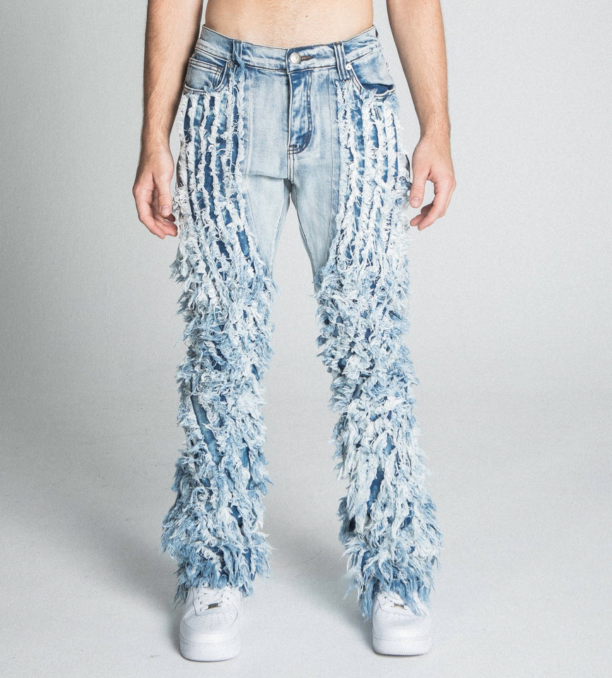 AJ18SK EXTREME FRAYED STACKED JEANS - Wear with style
