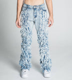 AJ18SK EXTREME FRAYED STACKED JEANS - Wear with style