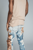 AJ19SK OIL PAINT STACKED JEANS - Wear with style