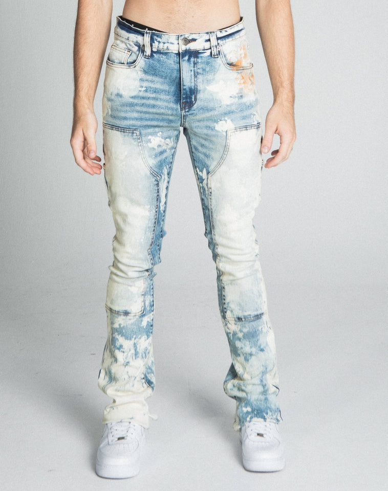 AJ19SK OIL PAINT STACKED JEANS - Wear with style