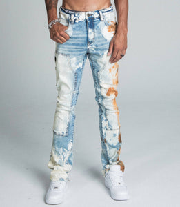 AJ19SK OIL PAINT STACKED JEANS - Wear with style