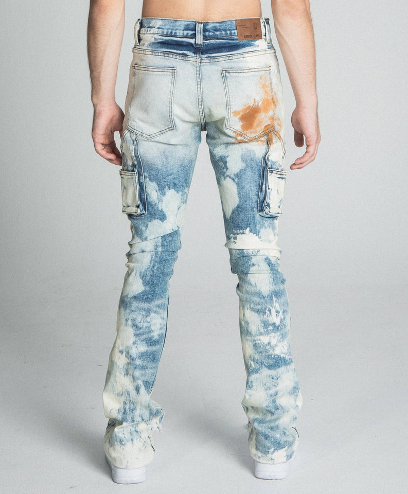 AJ19SK OIL PAINT STACKED JEANS - Wear with style
