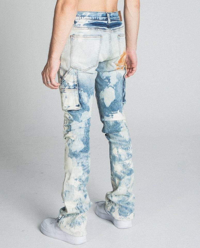 AJ19SK OIL PAINT STACKED JEANS - Wear with style