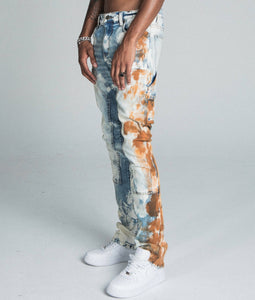 AJ19SK OIL PAINT STACKED JEANS - Wear with style
