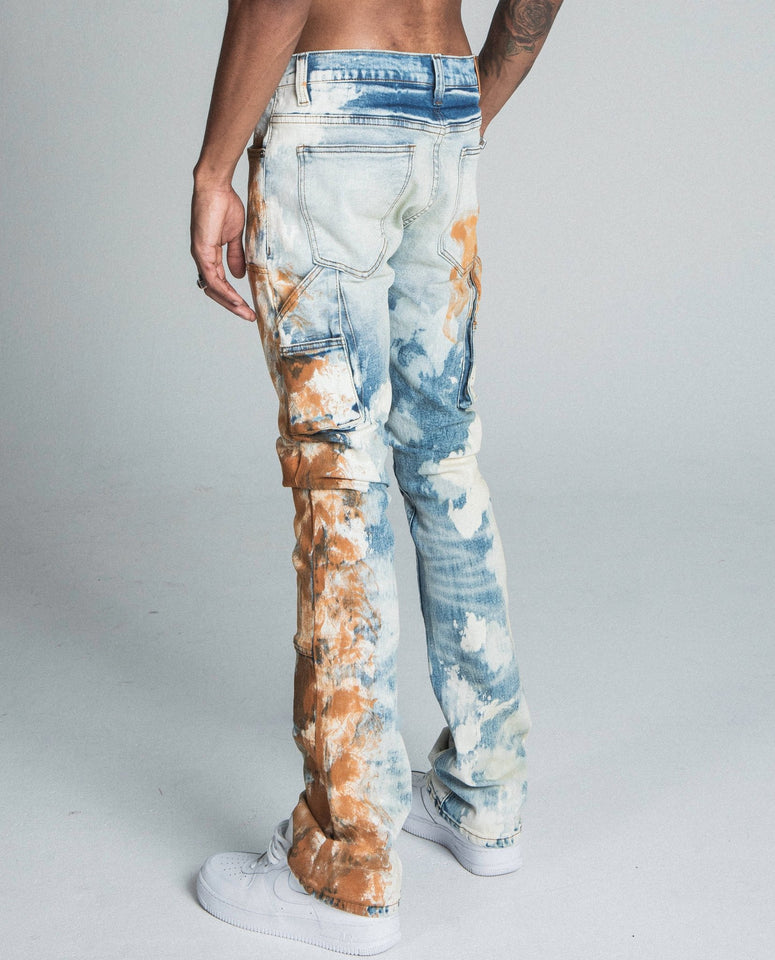 AJ19SK OIL PAINT STACKED JEANS - Wear with style