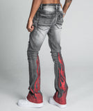 AJ23SK FLAME RHINESTONE STACKED JEANS - Wear with style