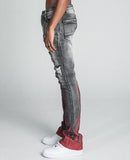 AJ23SK FLAME RHINESTONE STACKED JEANS - Wear with style