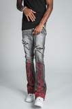 AJ23SK FLAME RHINESTONE STACKED JEANS - Wear with style