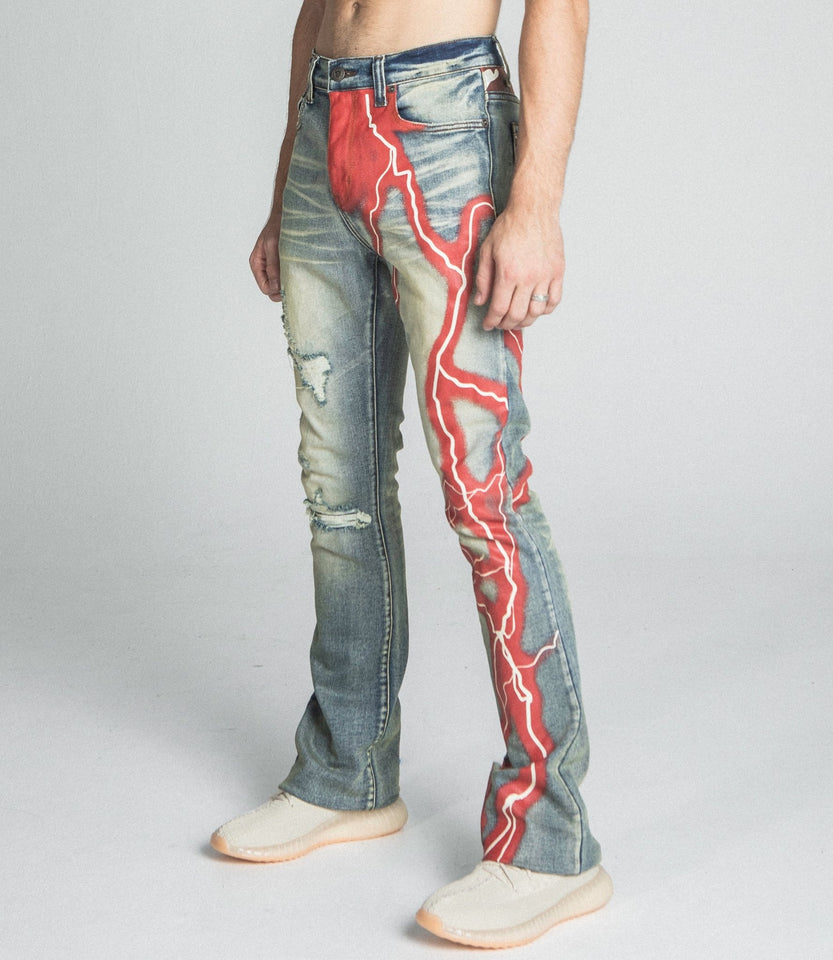 AJ24SK LIGHTNING STACKED JEANS - Wear with style