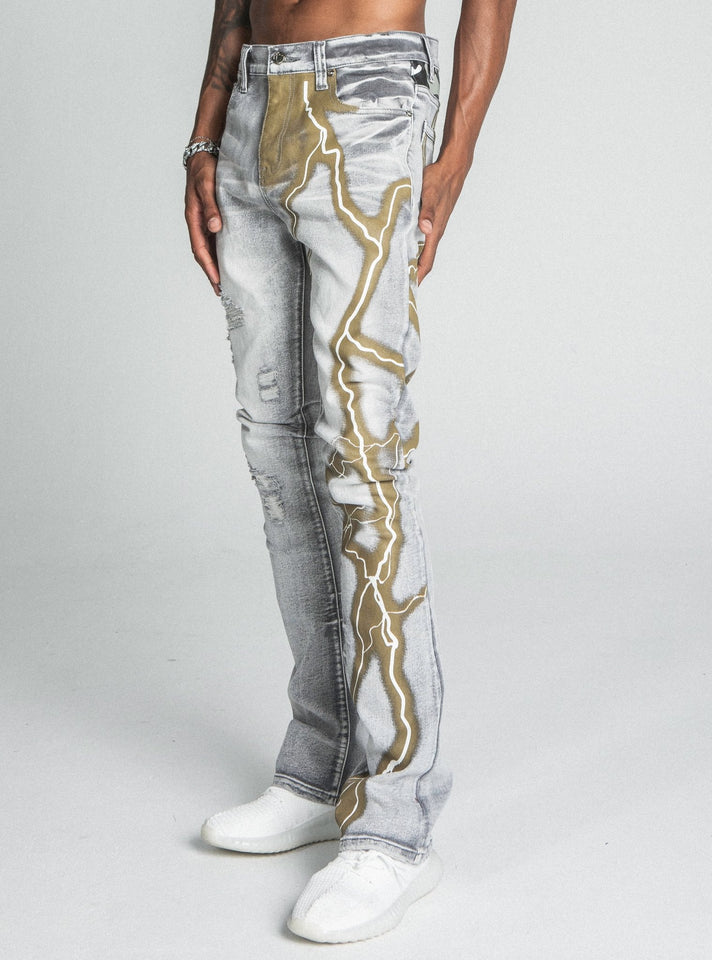 AJ24SK LIGHTNING STACKED JEANS - Wear with style