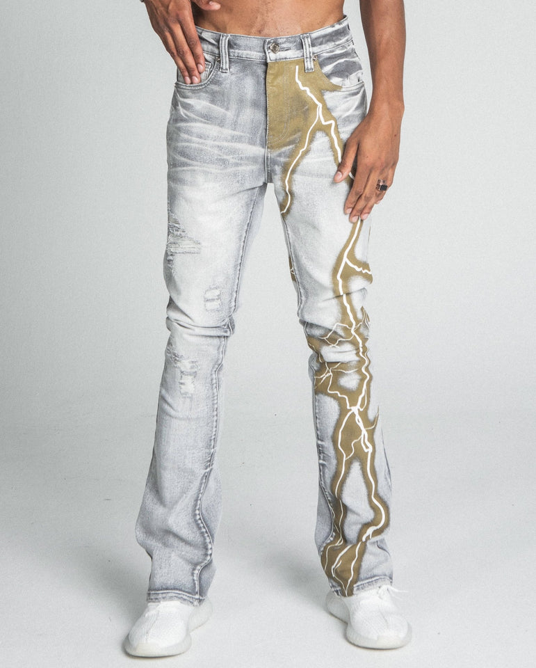 AJ24SK LIGHTNING STACKED JEANS - Wear with style