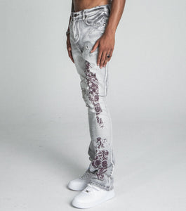 AJ27SK LACE FADED WASH STACKED JEANS - Wear with style