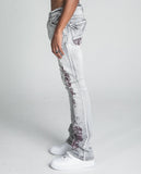 AJ27SK LACE FADED WASH STACKED JEANS - Wear with style