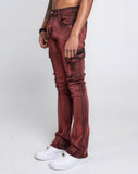 AJ29SK GREY/WHITE WASH STACKED CARGO JEANS - Wear with style