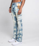 AJ29SK GREY/WHITE WASH STACKED CARGO JEANS - Wear with style