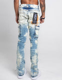 AJ29SK GREY/WHITE WASH STACKED CARGO JEANS - Wear with style