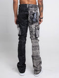 AJ33SK - 2 BLACK LACE STACKED JEANS - Wear with style