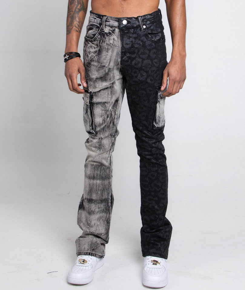 AJ33SK - 2 BLACK LACE STACKED JEANS - Wear with style