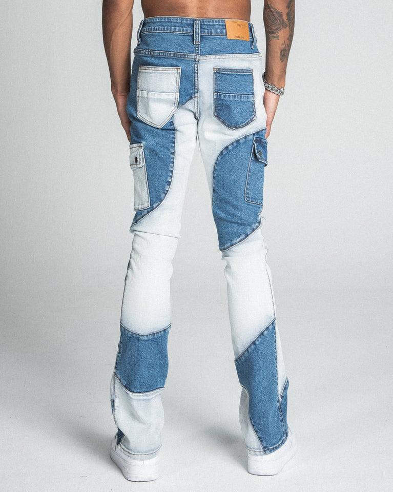 AJ40SK COLOR BLOCK STACKED JEANS - Wear with style