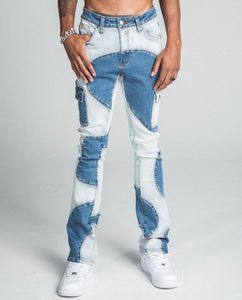 AJ40SK COLOR BLOCK STACKED JEANS - Wear with style