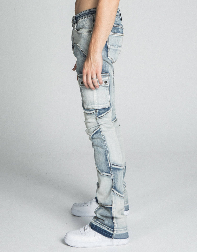 AJ40SK COLOR BLOCK STACKED JEANS - Wear with style