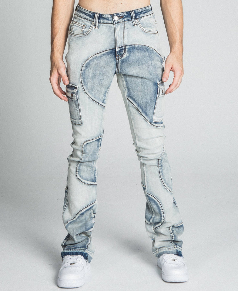 AJ40SK COLOR BLOCK STACKED JEANS - Wear with style