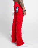 AJ672SK VERTICAL FRAYED STACKED JEANS - Wear with style