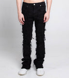 AJ672SK VERTICAL FRAYED STACKED JEANS - Wear with style