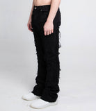 AJ672SK VERTICAL FRAYED STACKED JEANS - Wear with style