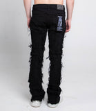 AJ672SK VERTICAL FRAYED STACKED JEANS - Wear with style