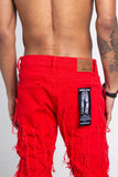 AJ672SK VERTICAL FRAYED STACKED JEANS - Wear with style