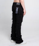 AJ672SK VERTICAL FRAYED STACKED JEANS - Wear with style