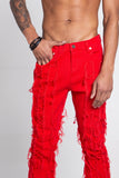 AJ672SK VERTICAL FRAYED STACKED JEANS - Wear with style
